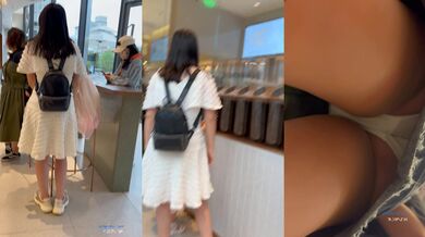 尾随偷拍美女裙底风光气质眼镜年轻美女买奶茶性感白内包不住大露毛全过无内美女被抛弃续集又吵起来了白烧内